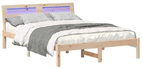 vidaXL Σκελετός Κρεβατιού Καφέ 135 x 190 cm Μασίφ ξύλο πεύκου