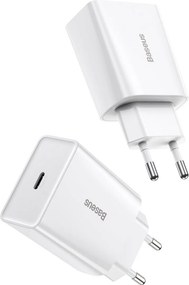 Ładowarka sieciowa Baseus Speed Mini Quick Charger, USB-C, PD, 3A, 20W (biała)