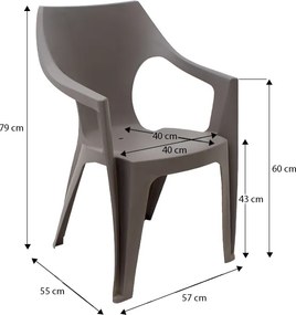 Πολυθρόνα πολυπροπυλενίου Dante χρώμα cappuccino 57x55x79εκ.