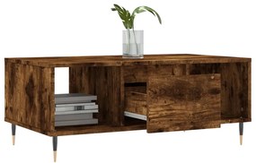vidaXL Τραπεζάκι Σαλονιού Καπνιστή Δρυς 90x50x36,5 εκ. Επεξεργ. Ξύλο