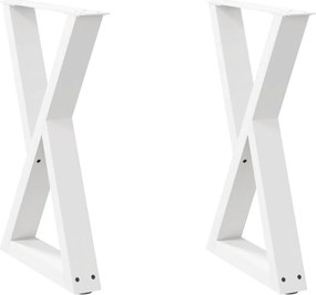 vidaXL Πόδια Τραπεζαρίας 2 τεμ. Λευκά 50x(72-73,3) εκ. Ατσάλι