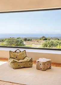 Terrazzo Πουφ Υφασμα Μπουκλε / Σενιλ Ανοιχτό Πράσινο