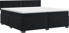 vidaXL Κρεβάτι box spring με στρώμα Μαύρο 200 x 200 cm Βελούδο