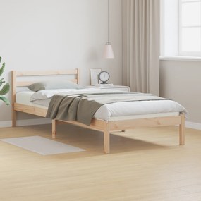vidaXL Κρεβάτι με Κεφαλάρι 90x210 εκ. Μασίφ Ξύλο Πεύκου