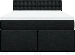 vidaXL Κρεβάτι Boxspring με Στρώμα Μαύρο 140x200 εκ. Υφασμάτινο