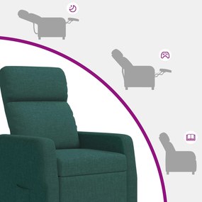 vidaXL Αναπαυτική Καρέκλα Σκούρο Πράσινο Ύφασμα