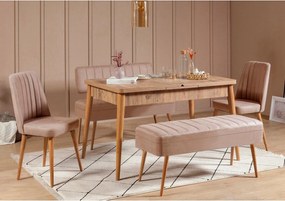 Extendable Dining Table &amp; Chairs Set (5 Pieces) Vina 0900 - 4 - Atlantic, Stone Atlantic Pine
Stone