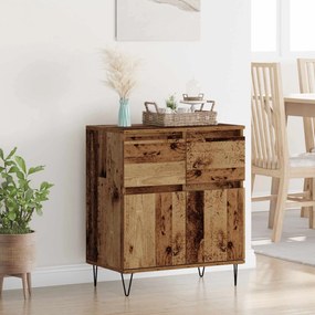 vidaXL Πλαϊνό γραφείο Παλιό Ξύλο 60 x 35 x 70 cm
