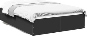 vidaXL Πλαίσιο Κρεβατιού Μαύρο 135x190 εκ. Επεξεργ. Ξύλο