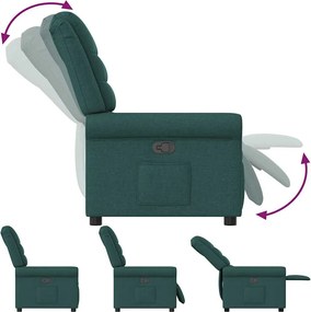 vidaXL Πολυθρόνα Ανακλινόμενη Σκούρο Πράσινο Υφασμάτινη