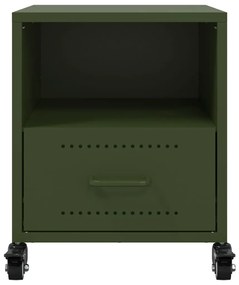 vidaXL Κομοδίνα 2 τεμ. Πράσινο Λαδί 36x39x43,5 εκ. από Χάλυβα