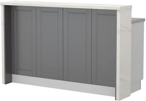 Πάγκος νησίδας Tahoma-Μήκος: 160 εκ.-Γραφίτης-White Marble