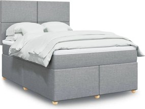 vidaXL Κρεβάτι Boxspring με Στρώμα Αν. Πράσινο 160x200εκ Υφασμάτινο
