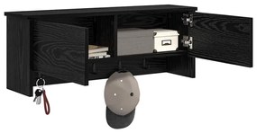 vidaXL Τοίχου Κρεμάστρα Μαύρη Οξυά 80 x 20 x 30 cm Επεξεργασμένο ξύλο