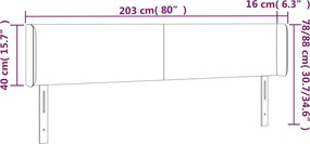 vidaXL Κεφαλάρι Κρεβατιού LED Λευκό 203x16x78/88 εκ. Συνθετ. Δέρμα