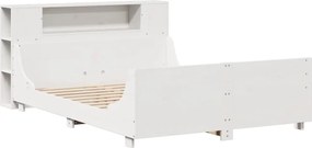 vidaXL Σκελετός Κρεβ. Χωρίς Στρώμα Λευκό 150x200 εκ Μασίφ Πεύκο