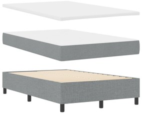 vidaXL Κρεβάτι με Στρώμα & Πάγκο Ανοιχτού Γκρι 120x200 εκ. Υφάσματος