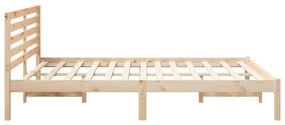 vidaXL Σκελετός Κρεβατιού Καφέ 140 x 200 cm Μασίφ ξύλο πεύκου