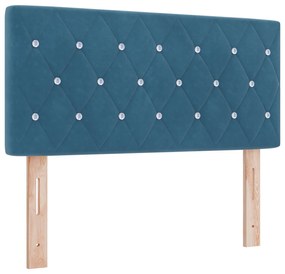 vidaXL κρεβάτι Box Spring με στρώμα  Σκούρο Μπλε 90x190 εκ Βελούδο