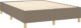 vidaXL Κρεβάτι Boxspring με Στρώμα Taupe 140x200 εκ. Υφασμάτινο