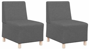 vidaXL Μοναδικός Καναπές χωρίς Χερούλια 2 pcs Σκούρο γκρι