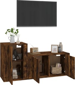vidaXL Σετ Επίπλων Τηλεόρασης 2 Τεμαχίων Καπνιστή δρυς Επεξ. Ξύλο