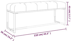 vidaXL Πάγκος Κίτρινο μουσταρδί 110 x 36 x 45 εκ. Βελούδινος