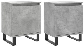vidaXL Κομοδίνα 2 τεμ. Γκρι Σκυρ. 40x30x50 εκ. από Επεξεργασμένο Ξύλο