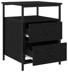 vidaXL Κομοδίνο 2 pcs Μαύρη Οξυά 34 x 35,5 x 50 εκ Επεξεργασμένο ξύλο