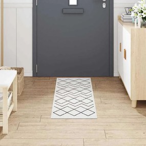 vidaXL Χαλί Κουζίνας Λευκό 150 x 45 εκ Βελούδο