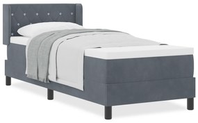 vidaXL Κρεβάτι Box Spring  με Στρώμα Σκούρο Γκρί 80x200 εκ Βελούδο
