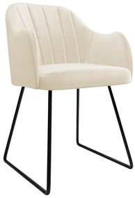 Καρέκλα Comfivo 102, Μαύρο, Ανοιχτό καφέ, 78x46x56cm, 9 kg, Ταπισερί, Μεταλλικά, Μπράτσα | Epipla1.gr