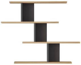 Ραφιέρα Τοίχου Zaka σε Φυσικό - Ανθρακί 98.7x14.5x78εκ. 98.7x14.5x78 εκ.