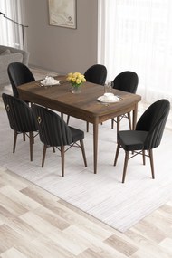 Extendable Dining Table &amp; Chairs Set (7 Pieces) Roz - Baroque, Black Baroque
Black