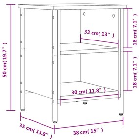 Παπουτσοθήκη Καφέ Δρυς 38 x 35 x 50 εκ. από Επεξεργ. Ξύλο - Καφέ