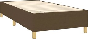 vidaXL Κρεβάτι Boxspring με Στρώμα &amp; LED Σκ.Καφέ 80x200 εκ. Υφασμάτινο