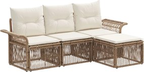vidaXL Σετ Καναπέ Κήπου 4 pcs Μπεζ συνθετικό ρατάν