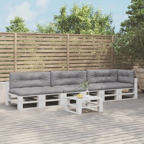 vidaXL Μαξιλάρια Παλέτας 7 τεμ. Γκρι Υφασμάτινα