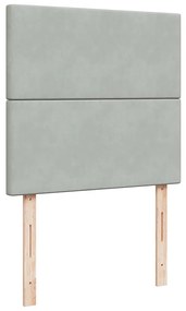 vidaXL Κρεβάτι Boxspring με Στρώμα Ανοιχτό Γκρι 80x200 εκ. Βελούδινο
