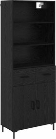 vidaXL Highboard Μαύρη Οξυά 69,5 x 34 x 180 εκ. Επεξεργασμένο ξύλο
