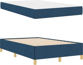vidaXL Σκελετός Κρεβατιού με στρώμα Μπλε 120 x 200 cm ύφασμα