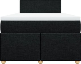 vidaXL Κρεβάτι Boxspring με Στρώμα Μαύρο 120x190 εκ. Υφασμάτινο