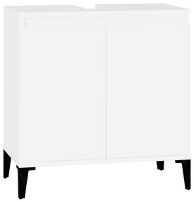 vidaXL Ντουλάπι Νιπτήρα Λευκό 58 x 33 x 60 εκ. από Επεξεργασμένο Ξύλο