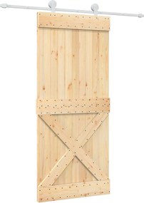 vidaXL Συρόμενη Πόρτα Φυσικό και Λευκό 90 x 210 cm