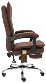 vidaXL Πολυθρόνα Γραφείου Μασάζ Καφέ Υφασμάτινη