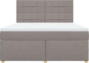 vidaXL Κρεβάτι Boxspring με Στρώμα Taupe 180x200 εκ. Υφασμάτινο