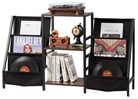 VEVOR 3-Tier Record Player Stand Metal Vinyl Record Stand up to 280 Album Black