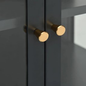 vidaXL Μπουφές Ανθρακί 105 x 35 x 70 εκ. από Ατσάλι και Γυαλί