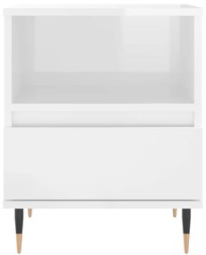 vidaXL Κομοδίνα 2 τεμ. Γυαλ. Λευκό 40 x 35 x 50 εκ. Επεξεργασμένο Ξύλο