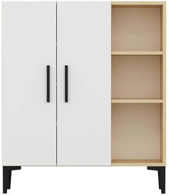 Παπουτσοθήκη - Ντουλάπι Viva 475OLV1620 90x32x105cm Oak-White Μοριοσανίδα, Μελαμίνη